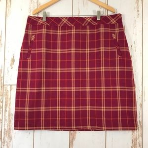 Laura Scott Dark Pink Plaid Pencil Skirt